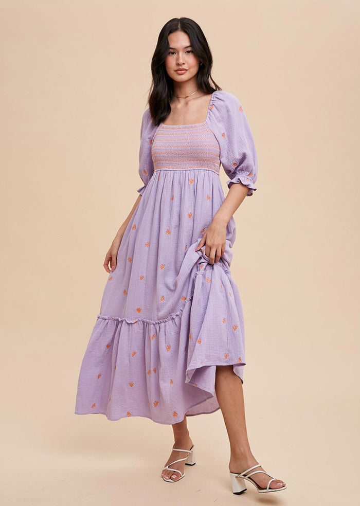 PHOEBE EMBROIDERED MAXI DRESS