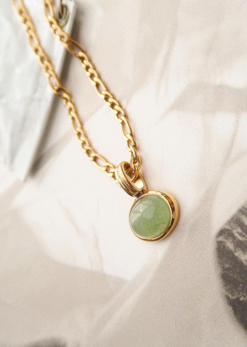 JEMMA GREEN STONE PENDANT NECKLACE