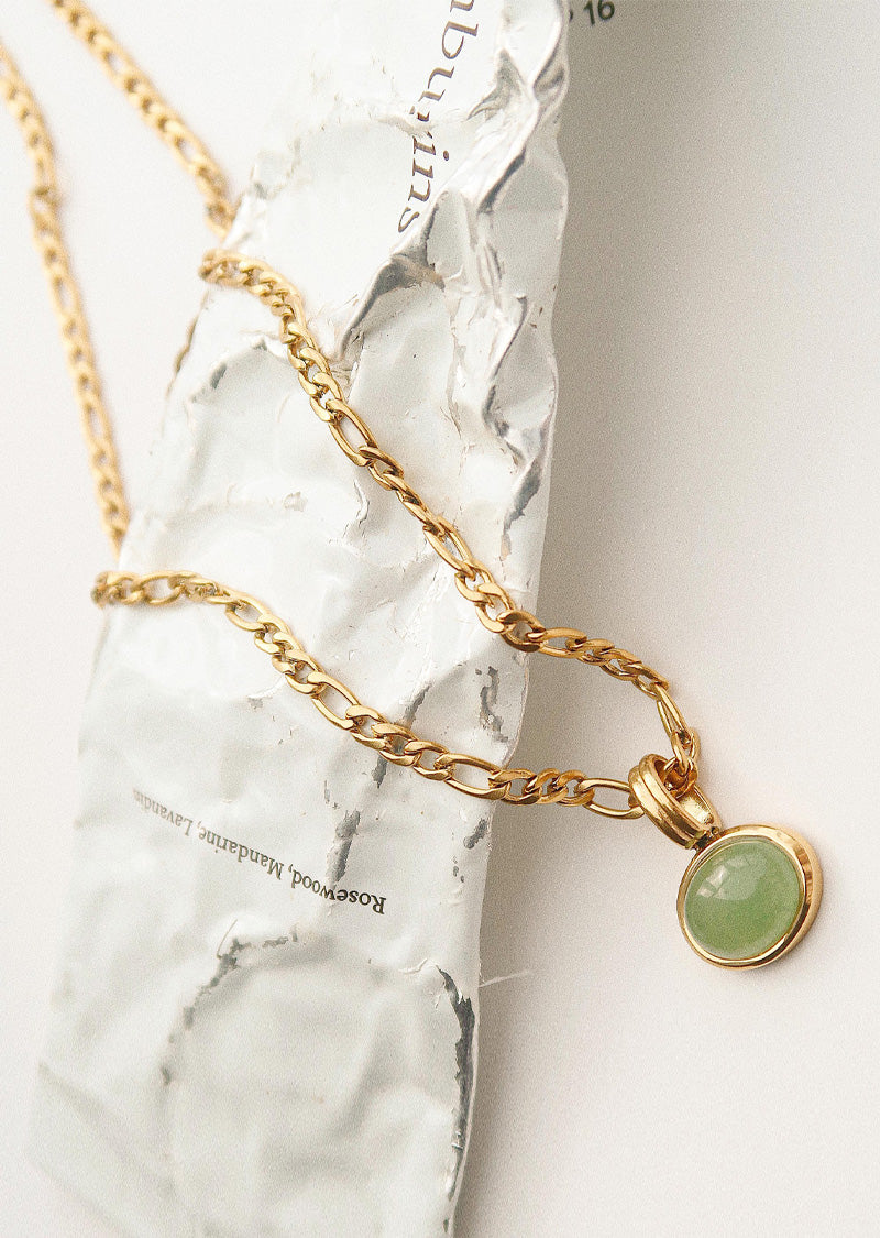 JEMMA GREEN STONE PENDANT NECKLACE