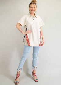 NATURAL DENIM BOHO SHIRT