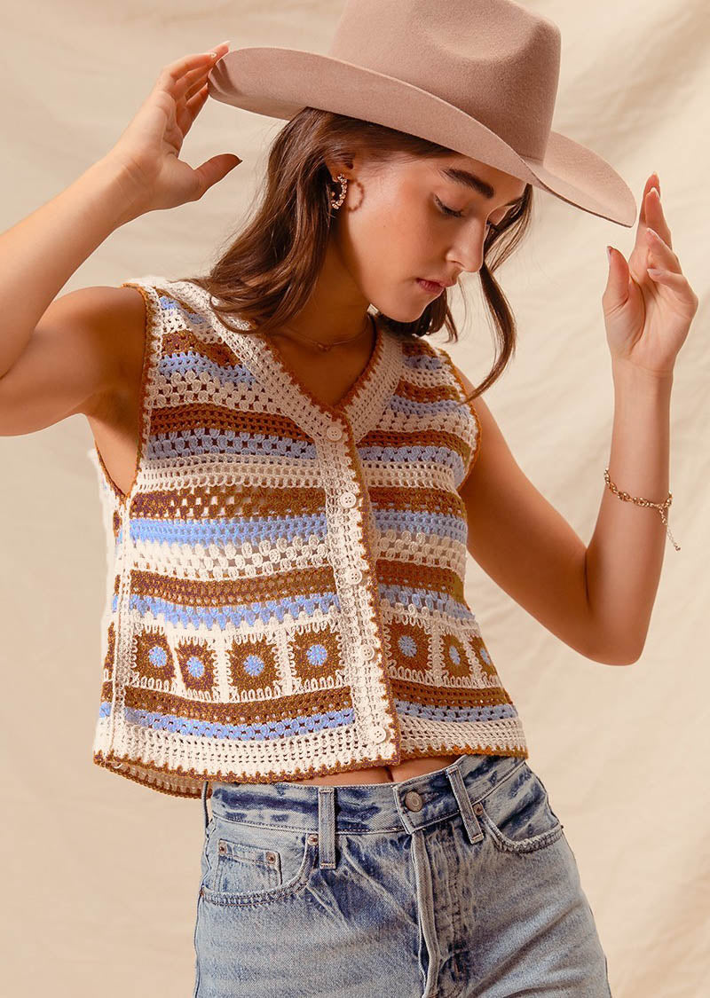 JULIE WESTERN CROCHET VEST