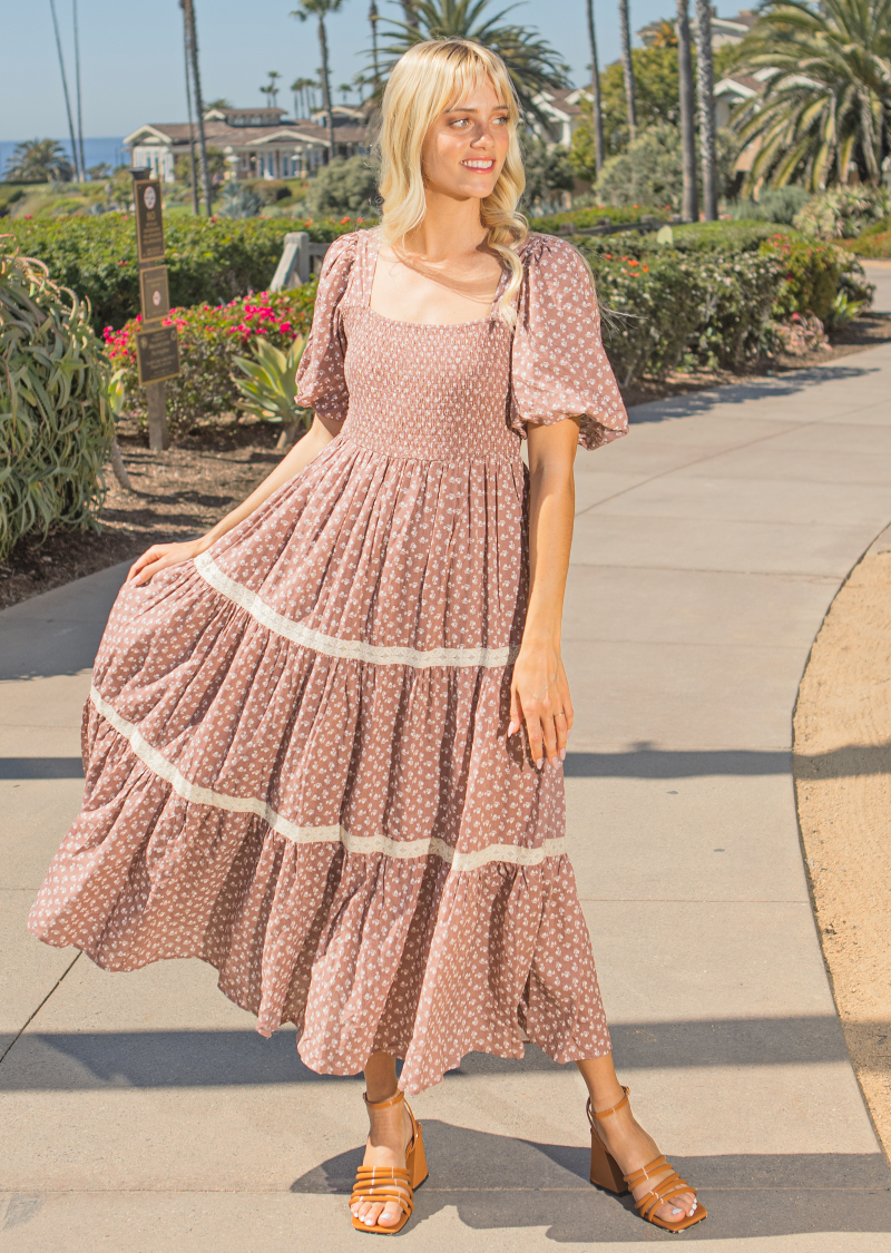 MAEVE SMOCKED FLORAL DRESS