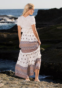 MEGAN TIERED MAXI SKIRT