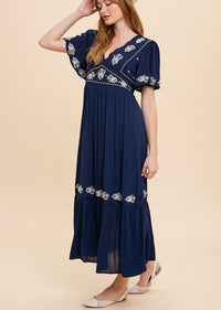 MILLIE EMBROIDERED LONG DRESS